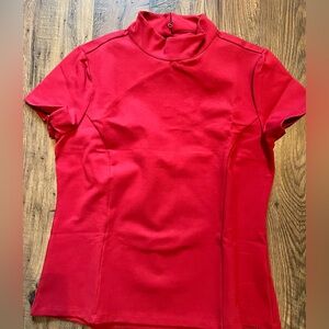NY & Co Red Knit Mock Top with Open Back Design - Sz Large - NWT